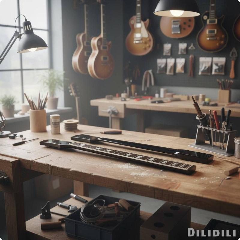 [Dilidili] Binding Inlay LP Type Guitar Neck Side Dot Markers Black Gloss Guitar Neck