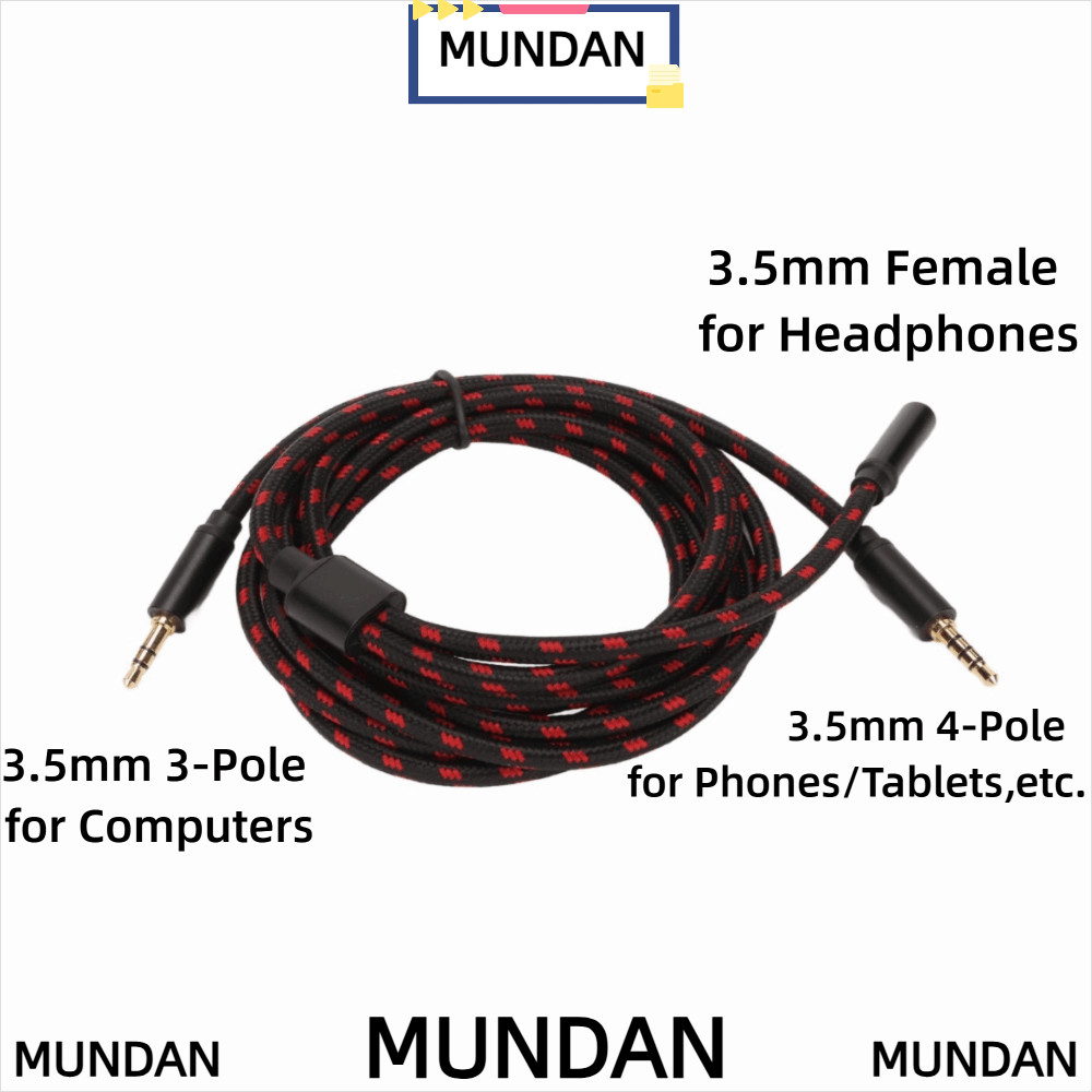 MUNDAN Chat Link Cable, Plug and Play 270 ซม./8.9ft Chat Adapter Cable, สายสัญญาณเสียง 3.5 มม.แบบยืด