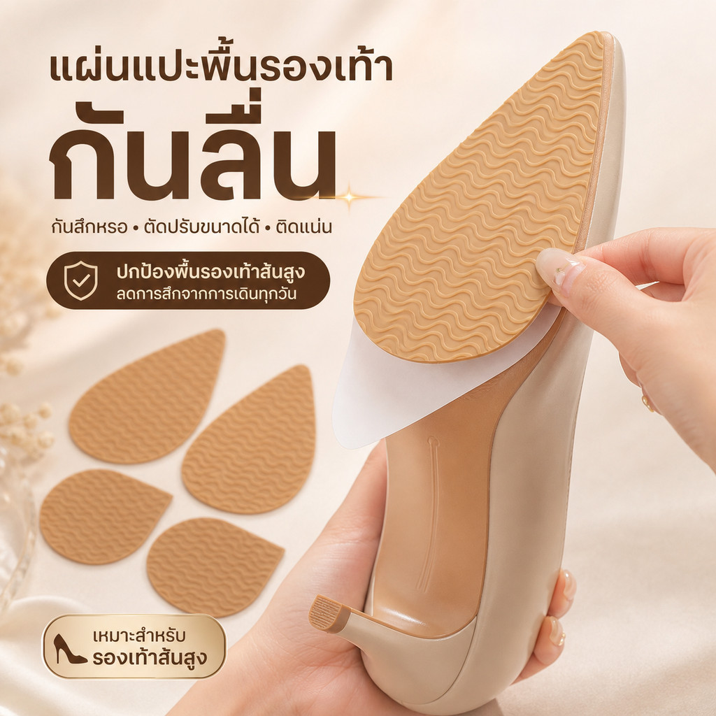 แผ่นยางแปะพื้นรองเท้า กันลื่นและป้องกันการสึกหรอ แผ่นรองเท้า