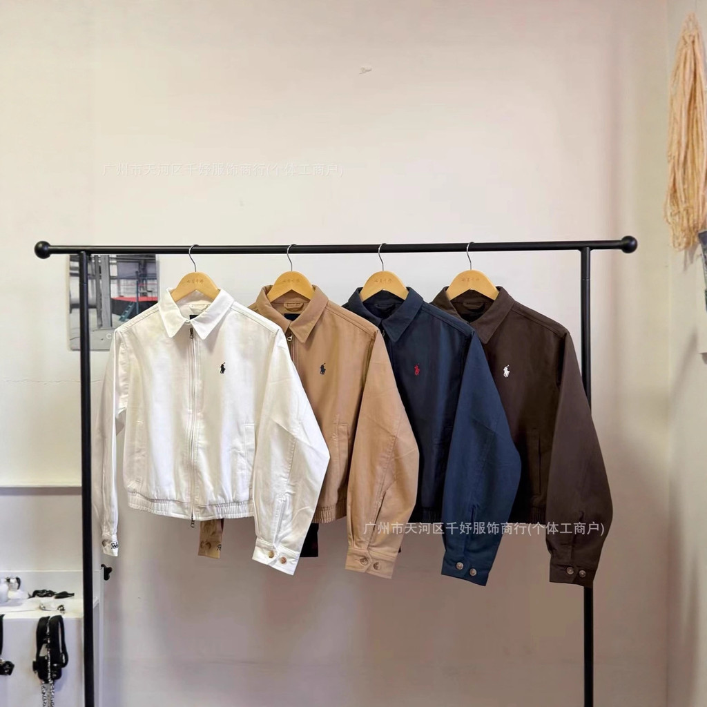 [รหัสสแกน] RL Ralph Pony Classic Retro Women Old Caddy Harrington Short Autumn Winter Jacket Women W