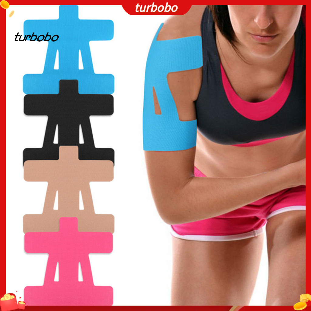 Turbobo 5/10 ชิ้น Precut Kinesiology เทปสําหรับบรรเทาอาการปวดไหล่ Breathable กันน้ํายืดหยุ่นเทปกีฬาสําหรับไหล่สนับสนุน Stability กล้ามเนื้อ Recovery ยืดหยุ่นกีฬาเทป