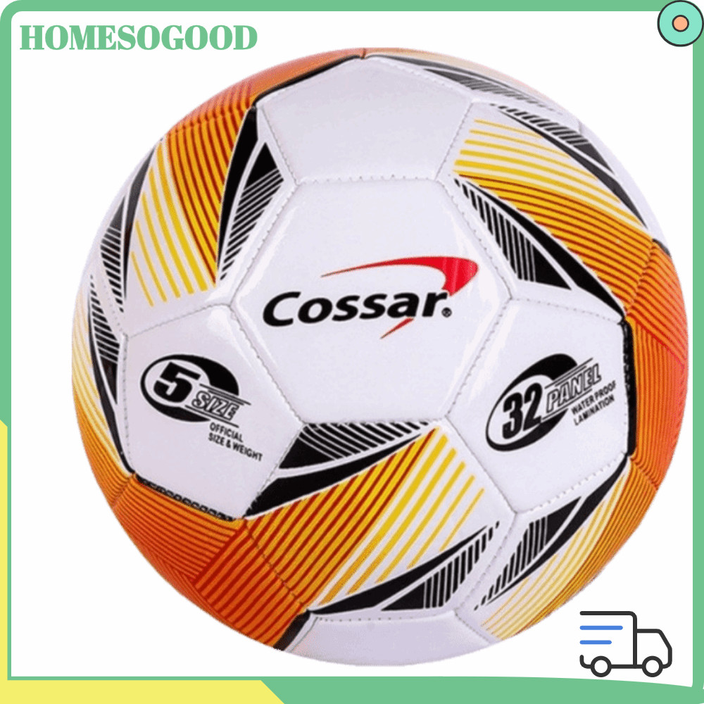 HOMESOGOOD ลูกฟุตบอลขนาด 5 ลูก|ลูกฟุตบอลฝึกซ้อมเชลล์ด้านนอก Seln TPU ตะเข็บแข็ง 32 แผงเย็บก่อสร้างฟุ