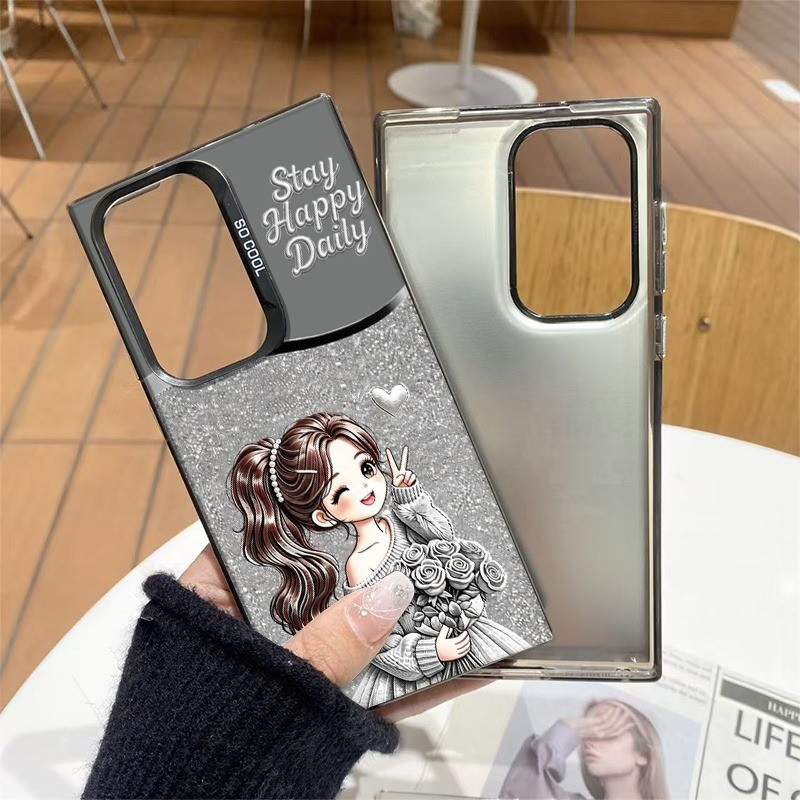 เคสโทรศัพท์สาวน่ารักเข้ากันได้กับ Samsung A05S, A06, A14, A15, A255G, A555G, S22ULTRA, S23FE, S24, S