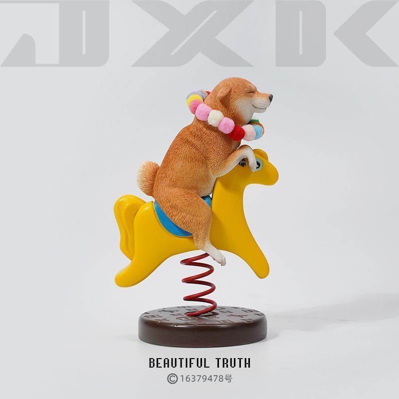 JXK 1/6 ทันที Have Shiba Rocking Horse น่ารัก Shiba Inu เครื่องประดับสร้างสรรค์รถ Shiba Inu รุ่น Pla
