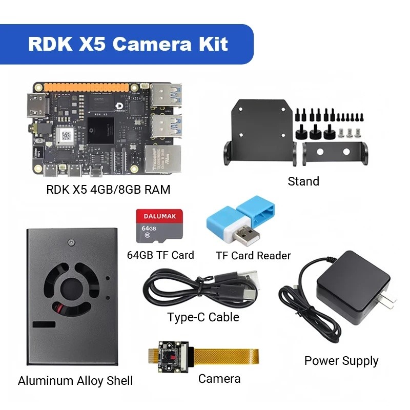 HB9L D-Robotics RDK X5 4GB/8GB Developer Kit - กล้อง / 7 นิ้ว หน้าจอ 10.1 นิ้ว / LiDAR / ROS ชุดบอร์