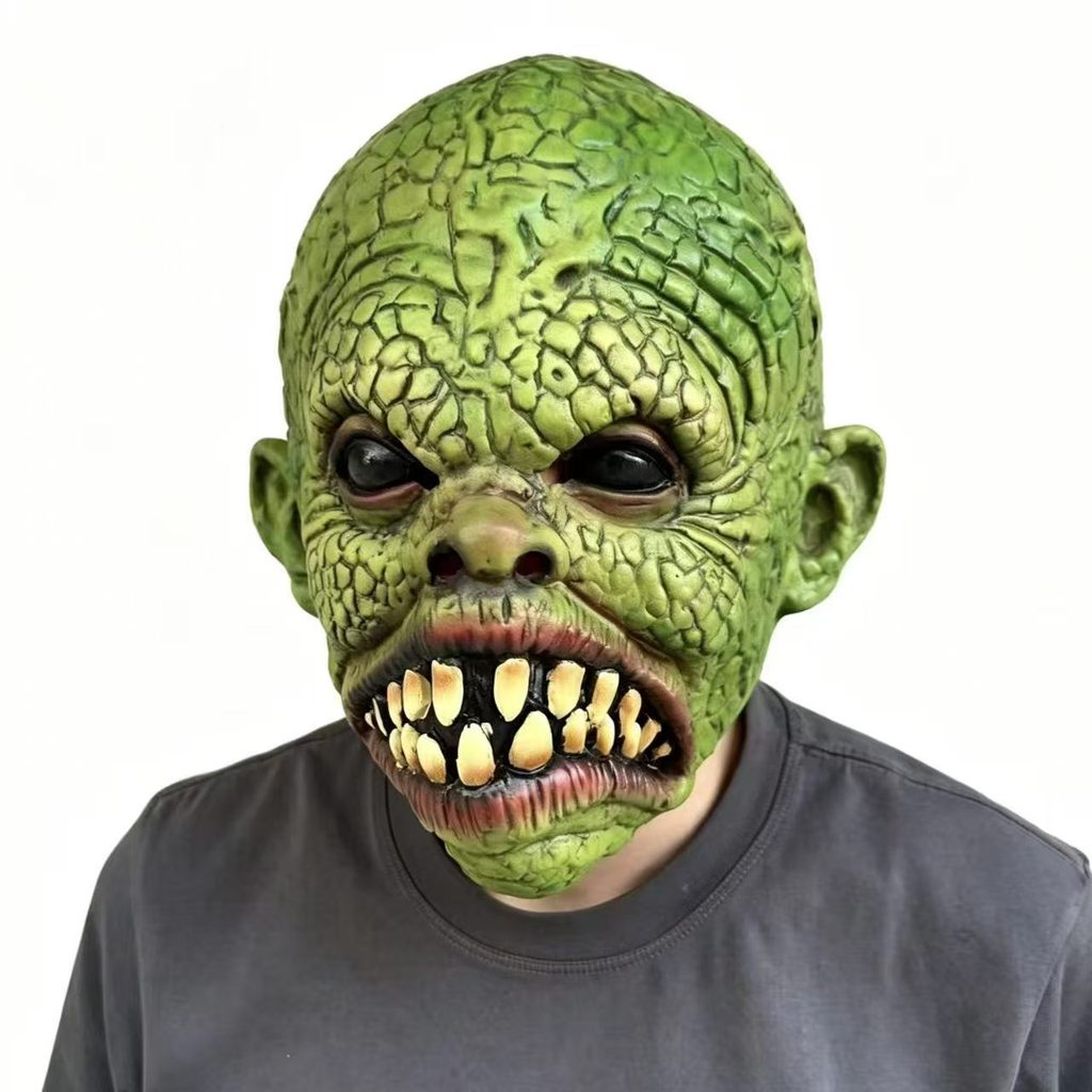 ฮาโลวีนปีศาจสยองขวัญ Latex หน้ากากฮาโลวีนหมวก Party Dress Up Props Exorcism Zombie Dress Up