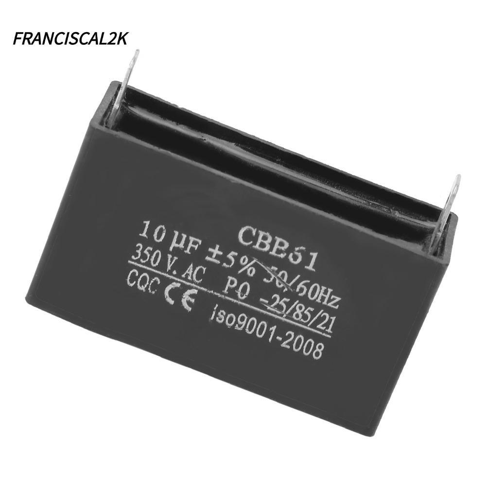 FRANCISCAL2K CBB61 Capacitor, 350VAC 50/60Hz มอเตอร์พัดลมตัวเก็บประจุเริ่มต้น, ทนทาน 10UF ±5% ตัวเก็