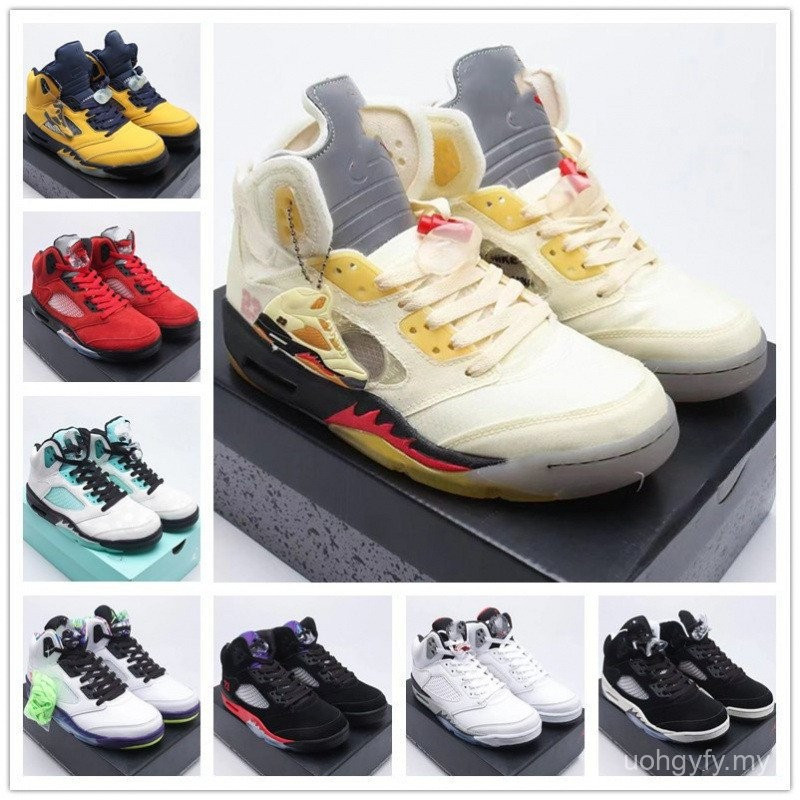 AJ style5 Oreo สีดําสีขาว Cicada Wings Angry Bulls อีสเตอร์ไข่ Guo Allen Joe 5 ผู้ชายผู้หญิงกีฬารองเ