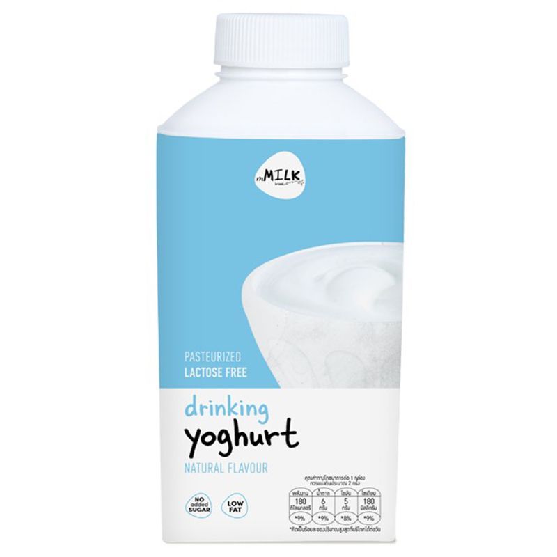 เอ็มมิลค์โยเกิร์ตพร้อมดื่มปราศจากน้ำตาลแลคโตสพาสเจอร์ไรส์ 430มล. mMilk Drinking Yoghurt 430ml [8859295001139 ]