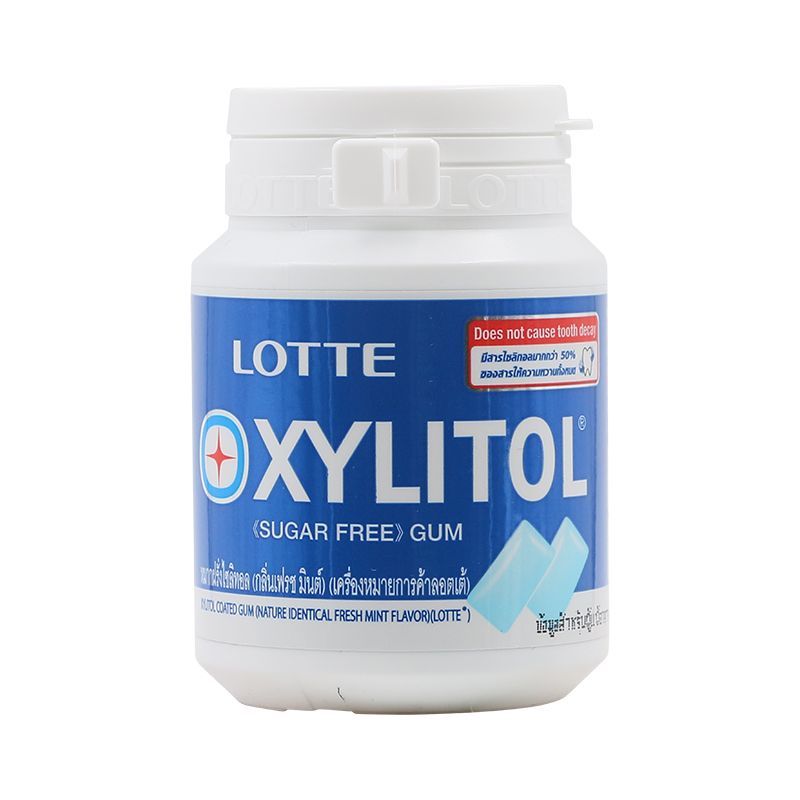 ลอตเต้ไซลิทอลหมากฝรั่งเฟรชมินต์ 52.2กรัม Lotte Xylitol Gum Fresh Mint Sugar Free 52.2g. [หมายเลขบาร์โค้ด 8852008610628]