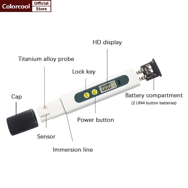 TH 0.01 Tds Ec PH Meter สําหรับปากกาทดสอบ PH ดิจิตอลคุณภาพน้ํา 0-14 ช่วง PH HH