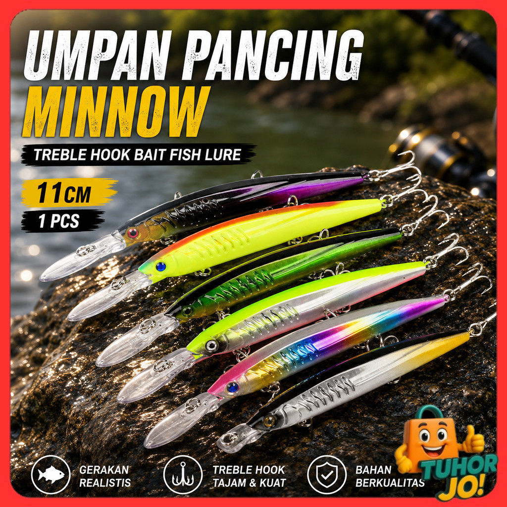 Proberos Minnow เหยื่อตะขอเสียงแหลม เหยื่อตกปลา 11 ซม. 1 ชิ้น - PB333