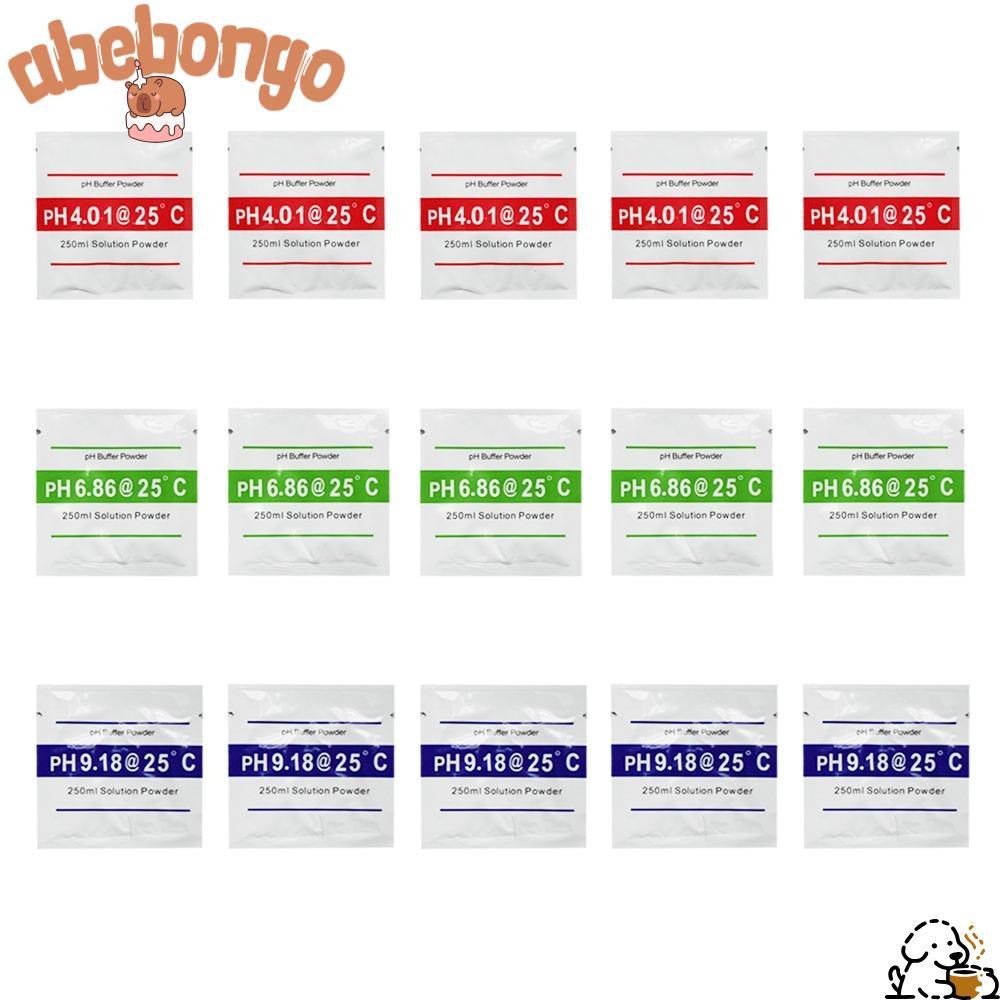 ABEBONGONY 15 ชิ้น PH Meter Calibration Solution Powder, PH 4.01 PH 9.18 PH Buffer Solution Powder, 