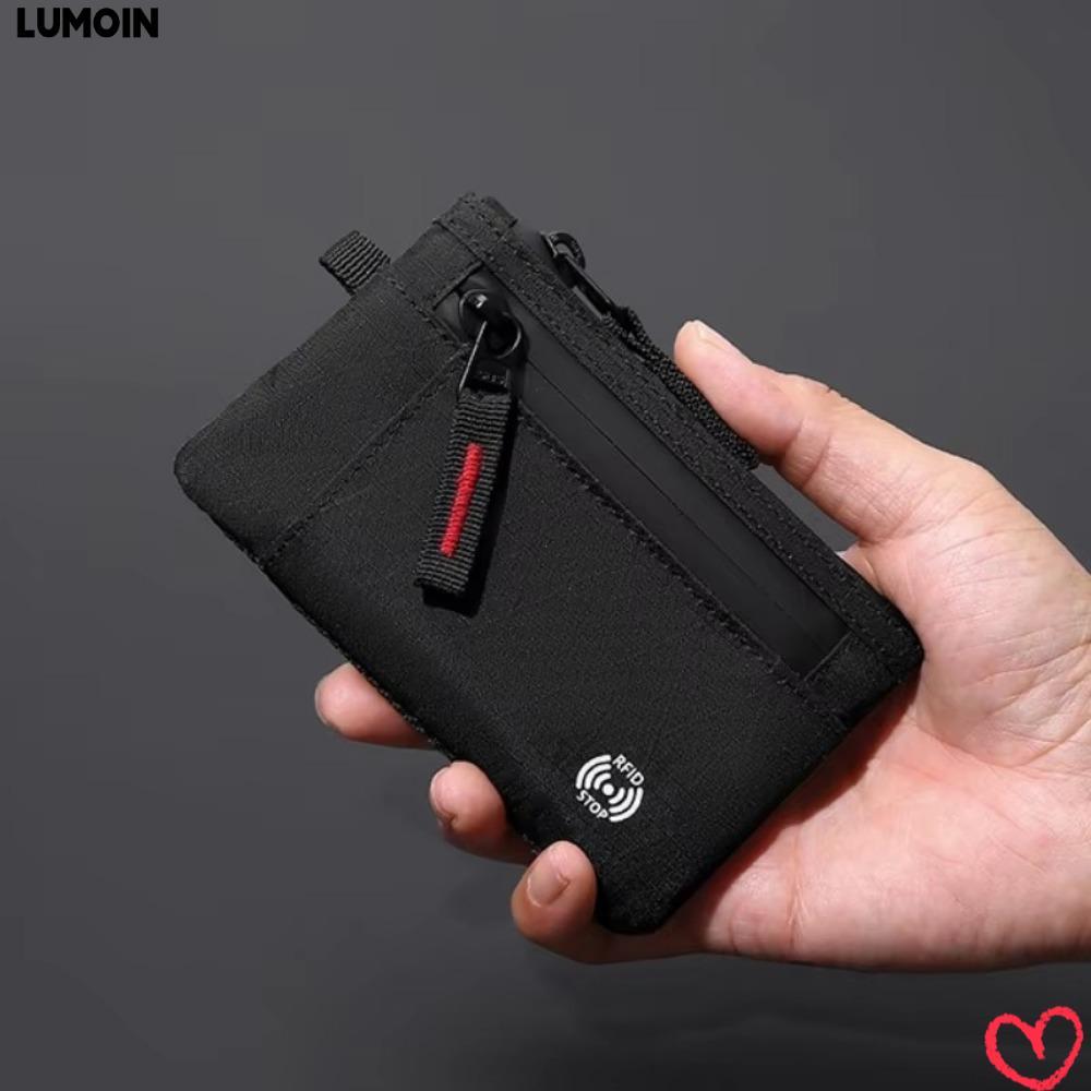 LUMOIN ซองใส่บัตรเครดิต RFID แบบบาง ซองใส่กุญแจแบบมีซิป