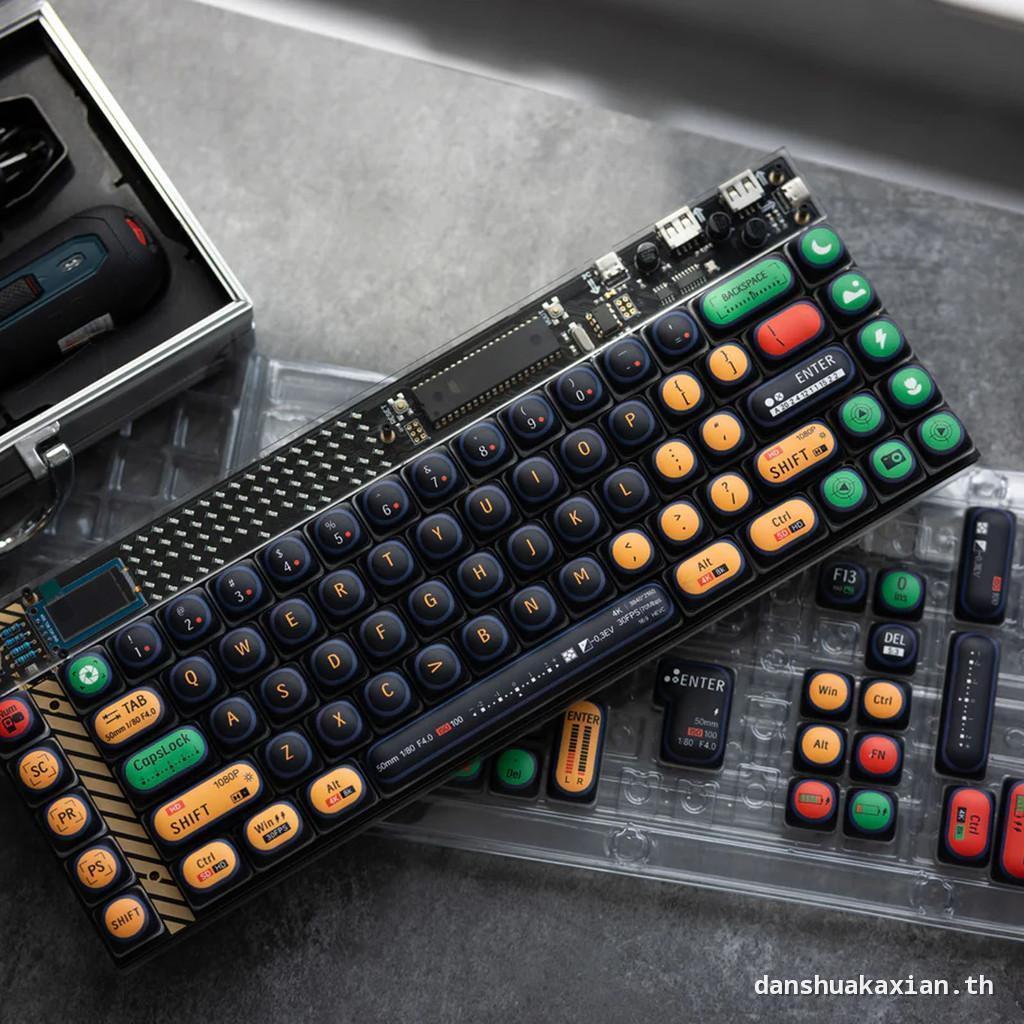 กล้อง Keycap MOG โปรไฟล์ 125 คีย์ PBT Wooting EZ63 Mad68 Aula F75 Mechanical Keycaps Creative รอบ Co
