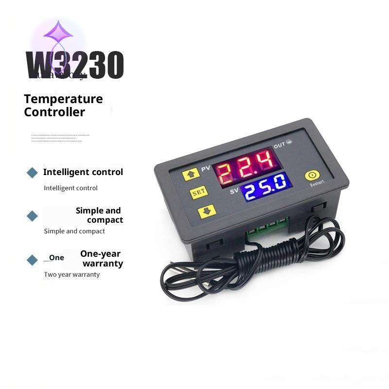 [AUR] W3230 Digital Temperature Controller 20A LED Thermostat 12V 24V AC110-220V พร้อม Probe สําหรับ
