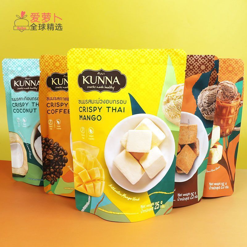 Kunna Kunna ชานมไทย Mango Coconut Milk Coffee โกโก้ Freeze-Dried Milk Block 25g9/1/1