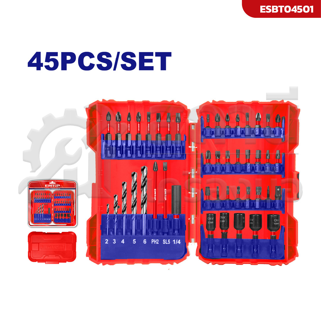 EMTOP ชุดดอกไขควงกระแทก รุ่น ESBT04501 / ESBT05001