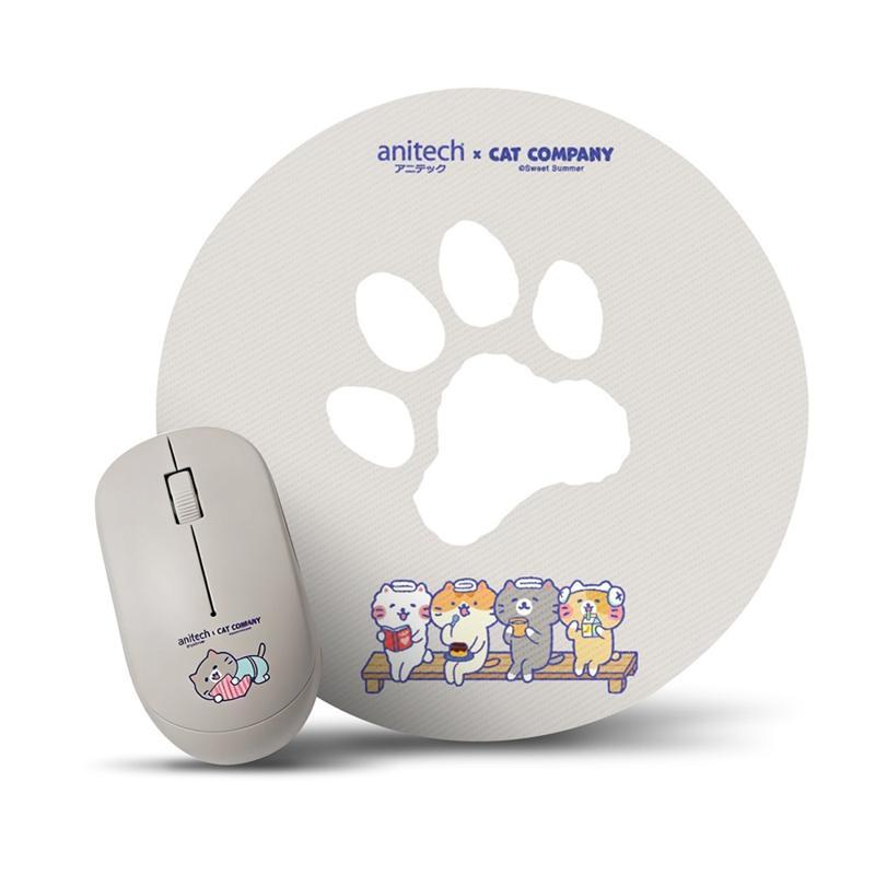 anitech CAT-WMP01-GY ชุดเมาส์ไร้สายและแผ่นรองเมาส์