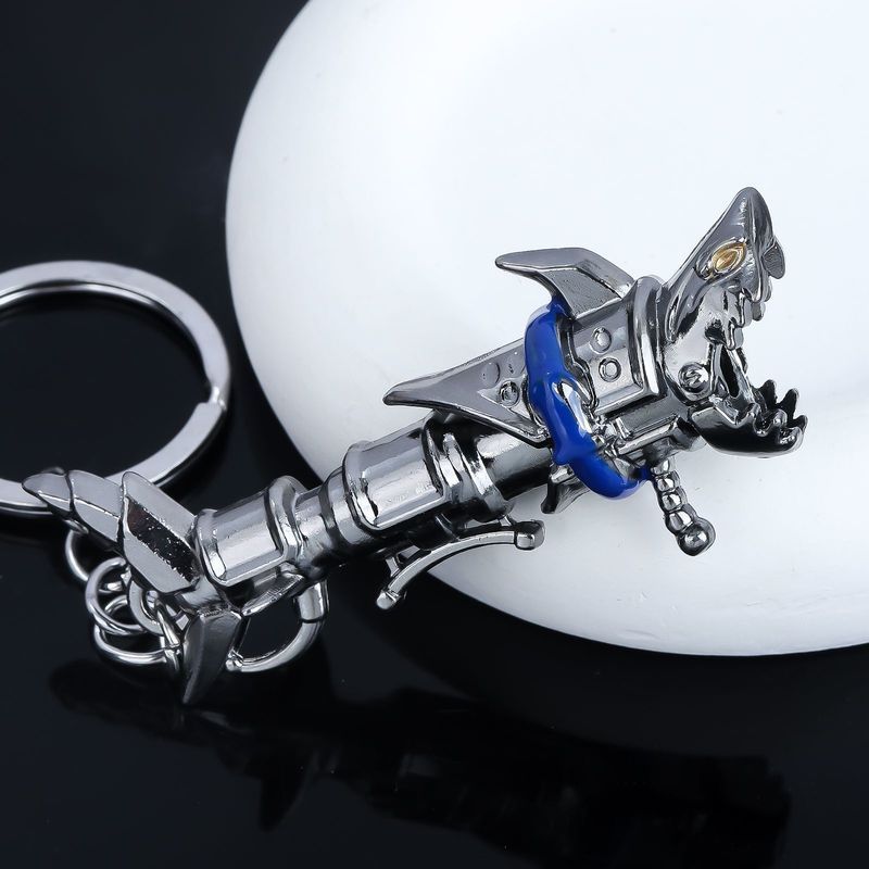 Jinx Bazooka อาวุธ Key Chain จี้ Shark Mouth Bazooka ที่ไม่ซ้ํากัน Creative จี้โลหะของขวัญ 9.3