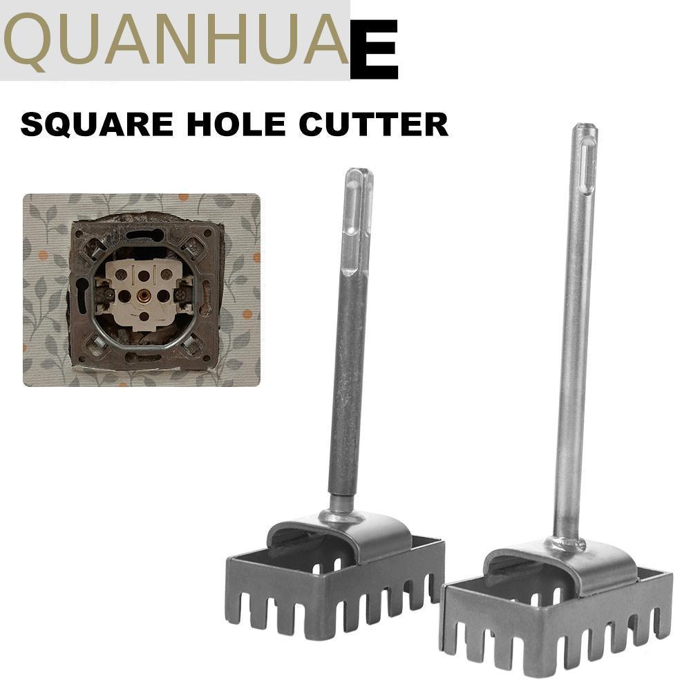 QUANHUA เครื่องตัดรูสี่เหลี่ยม, Punch Square-handle 4 Pits Square Socket Puncher, Creative Round-han