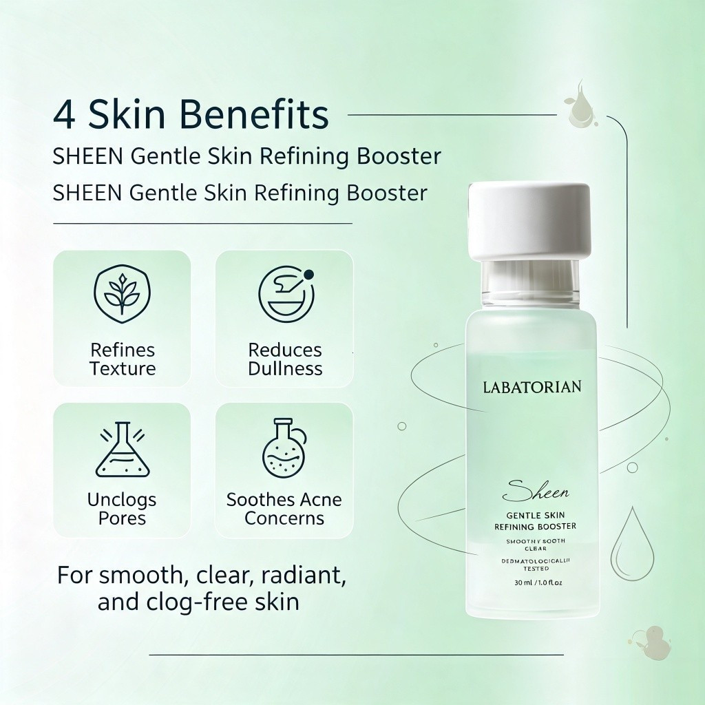 Sheen Gentle Skin Rinning Booster 30ml BHA Cicap Serum Smooth Clear Skin ลดความหมองคล้ําและบรรเทาผิว