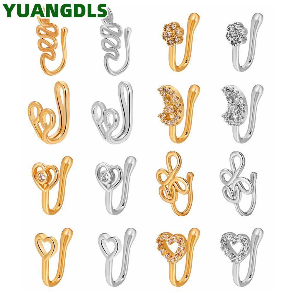 YUANG Non-Piercing Clip-on Nose Ring Women and Girls Fashion Clip-On Nose Ring