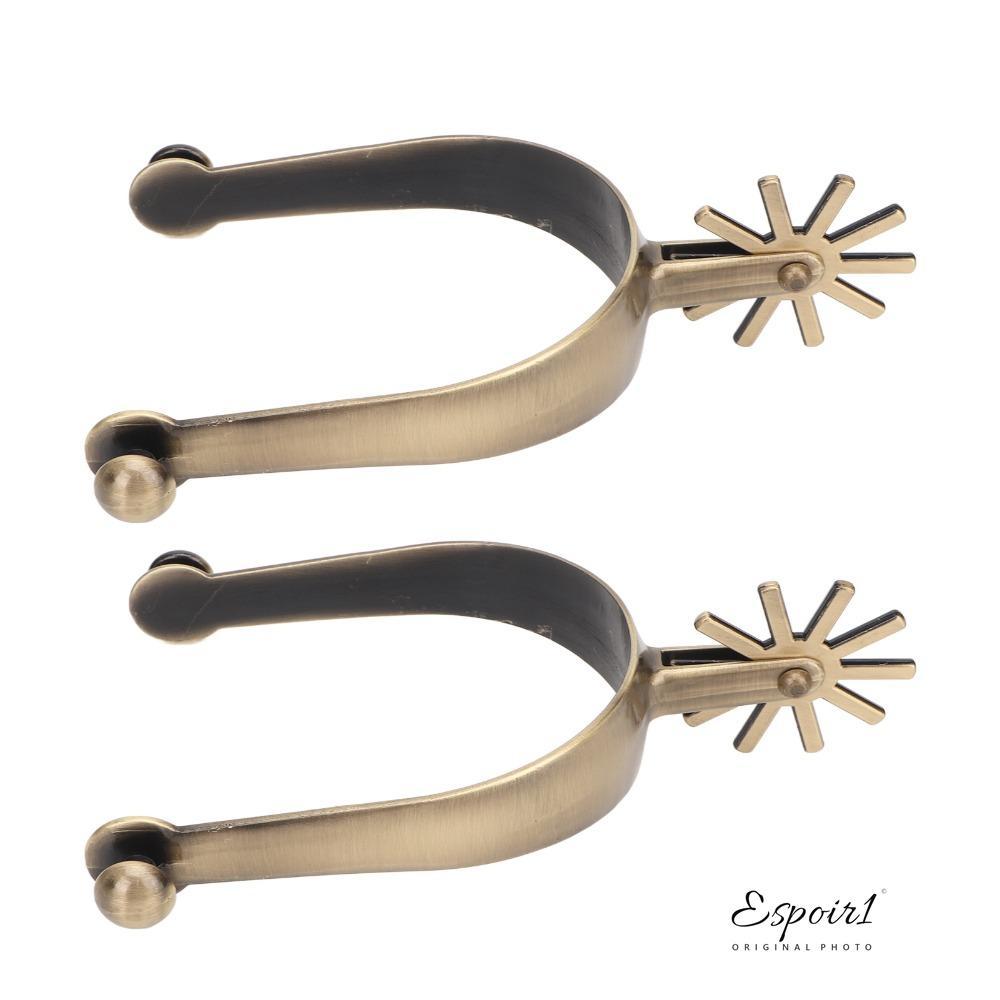 ESPOIR1 2pcs Western Spurs, Rust Proof Vintage Horse Spurs, ทนทานทองเหลือง Bronze Zinc Alloy Rotatab