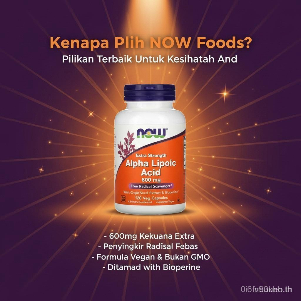 Now Foods Alpha Lipoic Acid 600 มก. 120 แคปซูลมังสวิรัติ Antioxidant Cell Metabolsm รองรับ IUPF KR4E