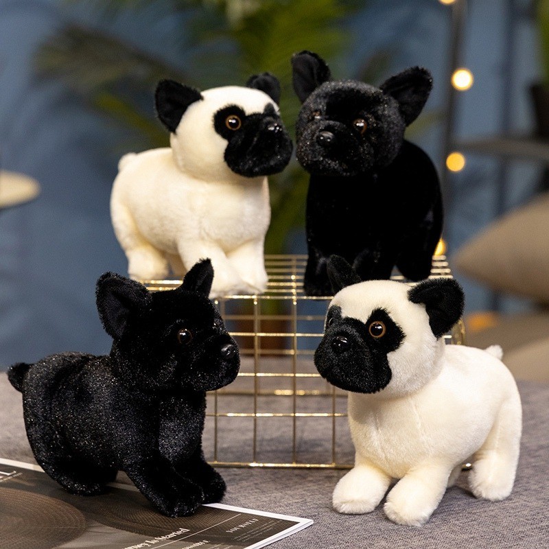 French Bulldog Plush Toy Standing Pose Front Paws Forward Home Decor Doll For Shelf Display