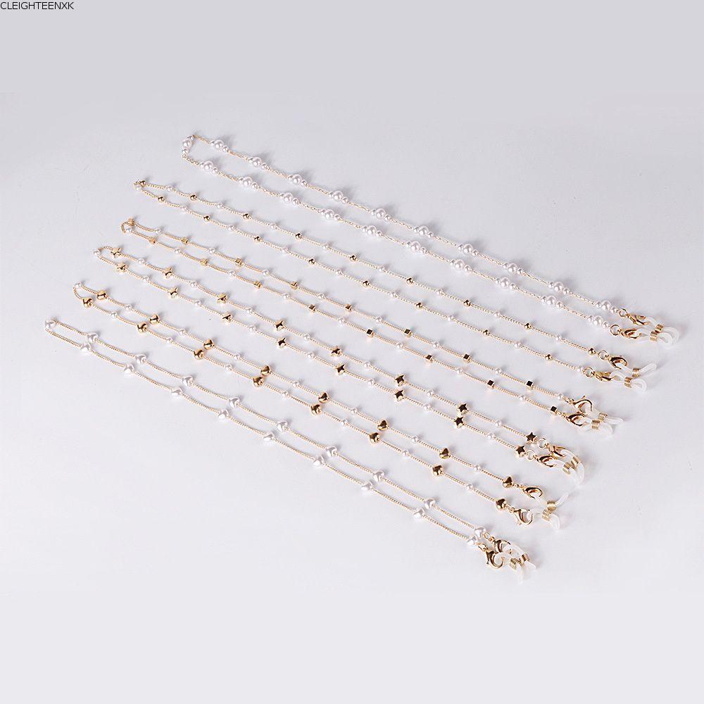 CLEIGHTEEN8H Extender Chain Pearl Pearl Gold Chain Halter Glasses Chain Halter Glasses Chain