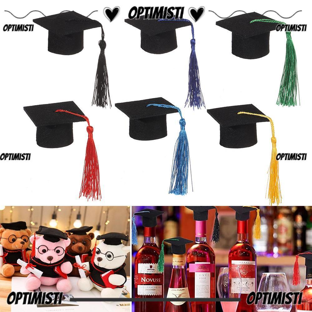 OPTIMISTI8E 6 ชิ้น Bachelor Cap ขวดเครื่องดื่ม Tassels ตกแต่ง Doctoral Cap