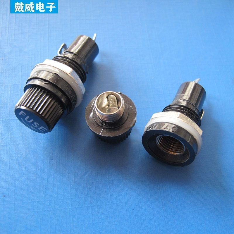 Heiqi ยี่ห้อ FUSE Holder 5 * 20 มม.ทนอุณหภูมิสูง Bakelite FUSE Holder FUSE FUSE ติดตั้งรู 12 มม.