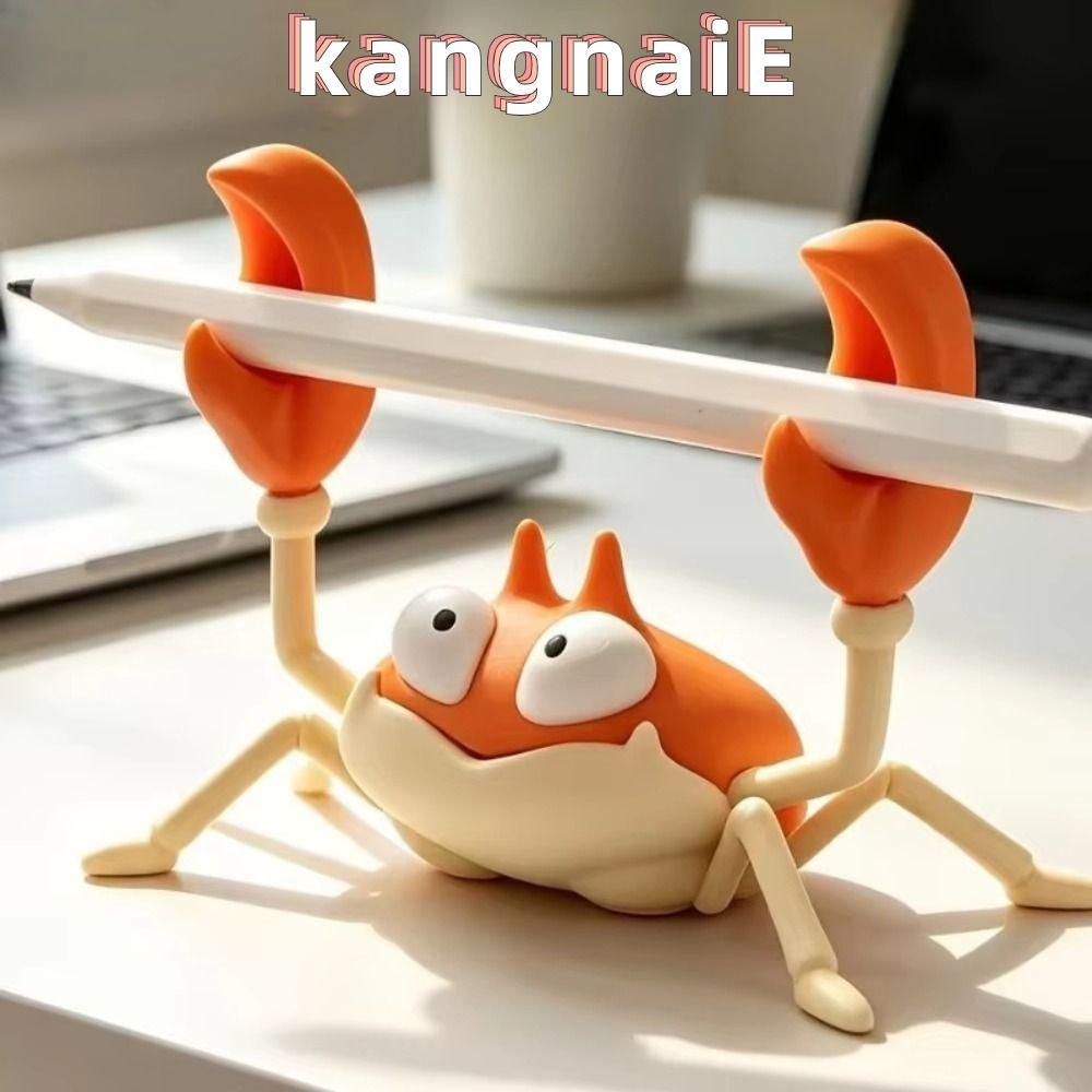 KANGNAI Crab Pen Holder, Crab Shape PLA Crab Pencil Holder, Creative Style Weightlifting Crab Pen St