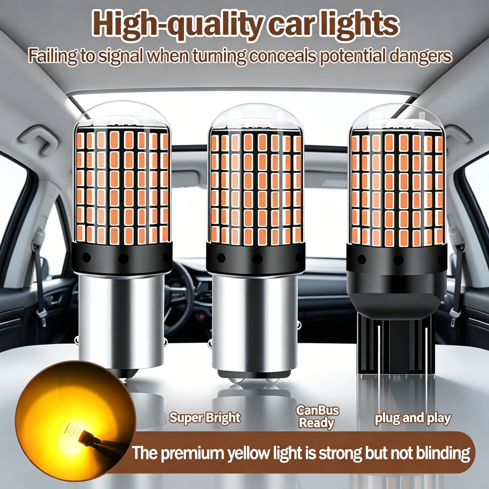 CanBus 2-pack P21W S25 3014 LED BA15S 144smd T20 PY21W โคมไฟ W21W 1156 BA15S 7440 LED