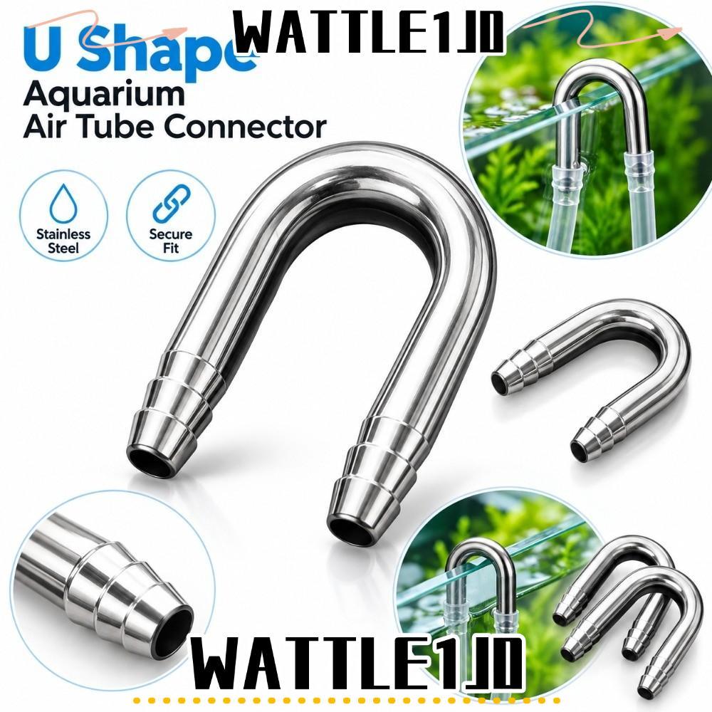 WATTLE1J0 Air Tube Connector, สแตนเลสกันสนิม Aquarium Airline Connector, U รูปร่าง Diffuser ใช้งานร่
