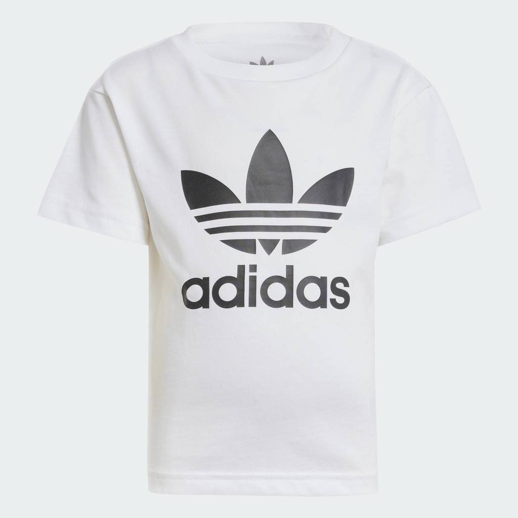 adidas ไลฟ์สไตล์ เสื้อยืด Adicolor Trefoil สำหรับเด็ก เด็ก สีขาว JE0518