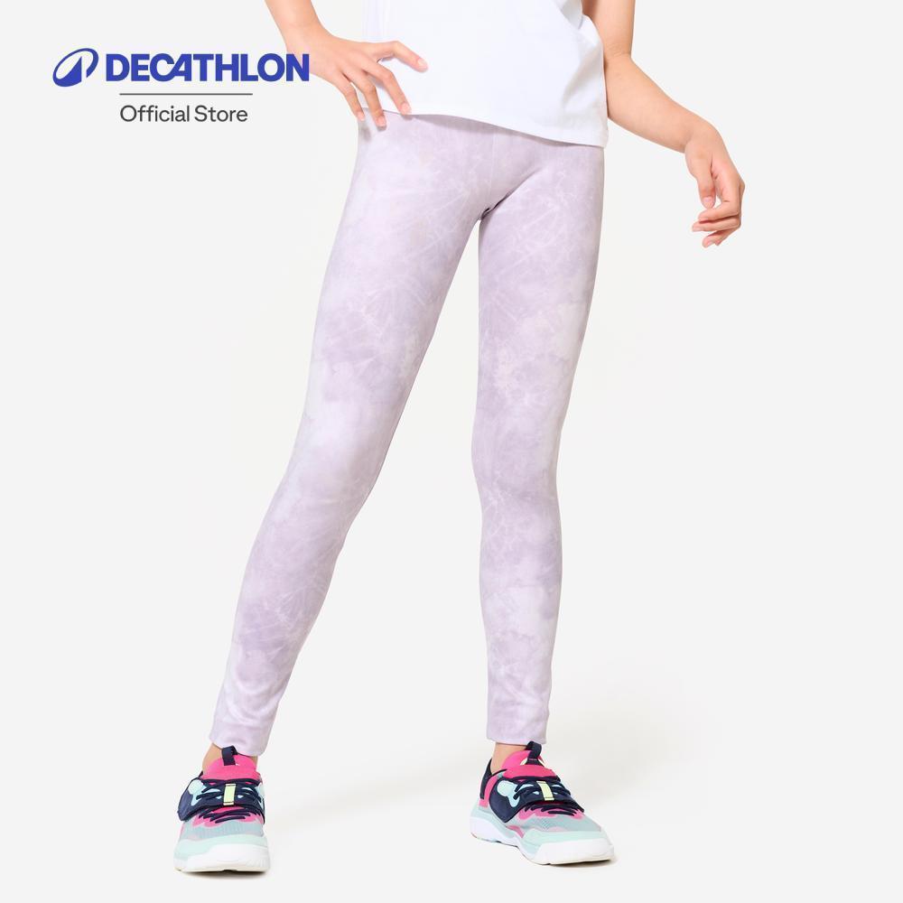 Decathlon Girls' Breathable Leggings กางเกงเลกกิ้งระบายอากาศสำหรับเด็กผู้หญิง - Purple
