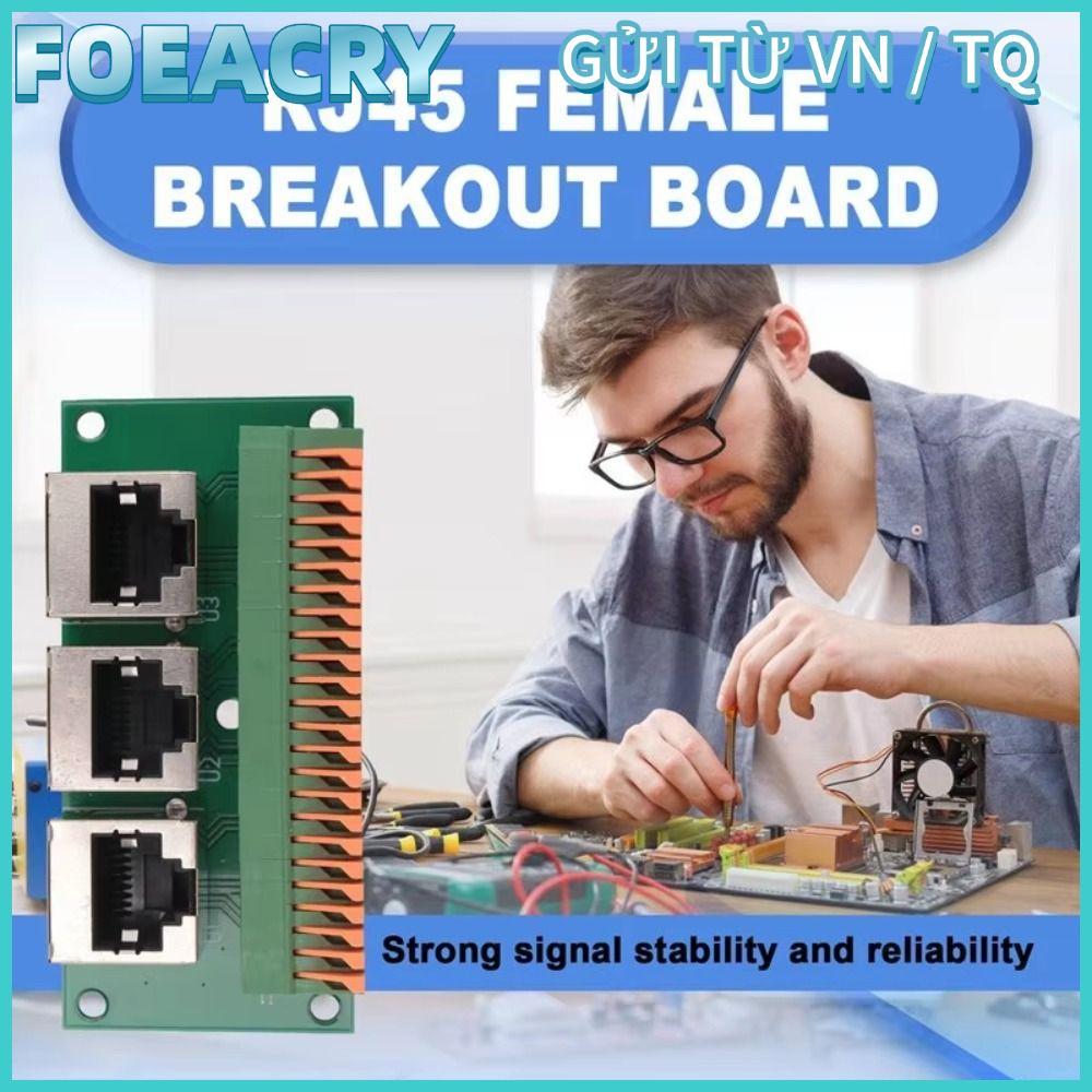 FOEACRY RJ45 Breakout Board, Solderless Spring Terminal RJ45 หญิง, Professional 8-Pin สามทาง Etherne