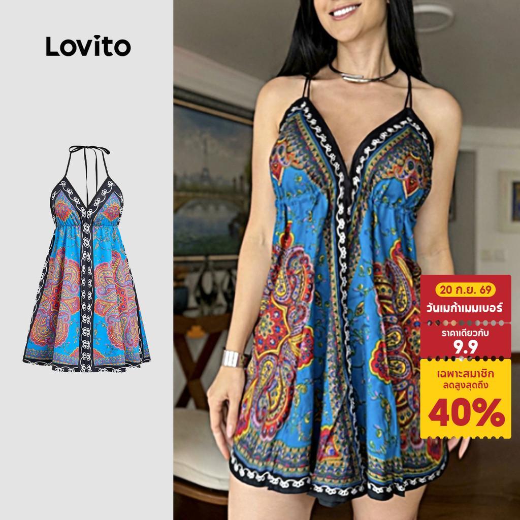 Lovito เดรสวันหยุด สําหรับผู้หญิง สําหรับฤดูใบไม้ผลิ/ฤดูร้อน LBL32338