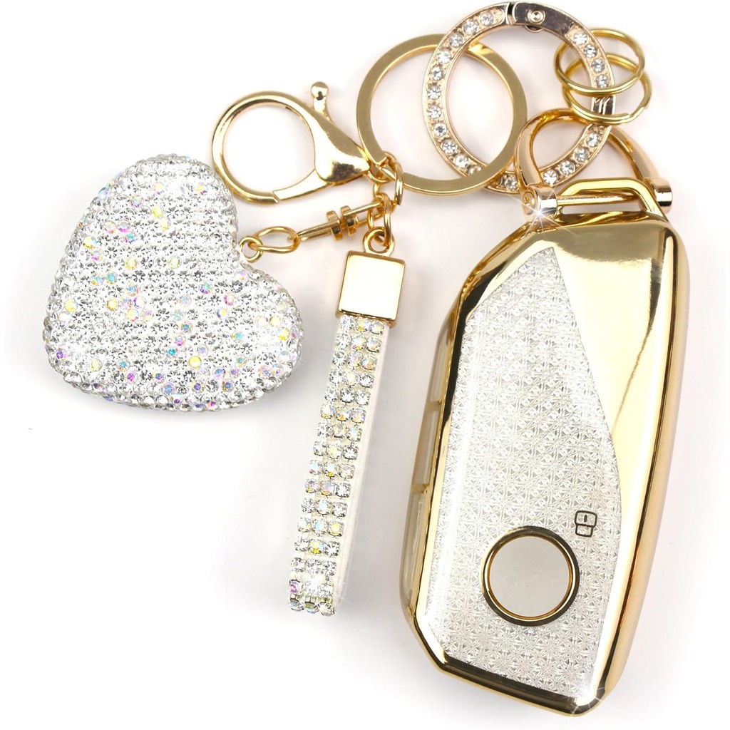 Key Fob ฝาครอบพวงกุญแจเพชรใช้งานร่วมกับ BMW Car Key Holder ใช้งานร่วมกับ BMW 7 Series 740 760i I5 I7