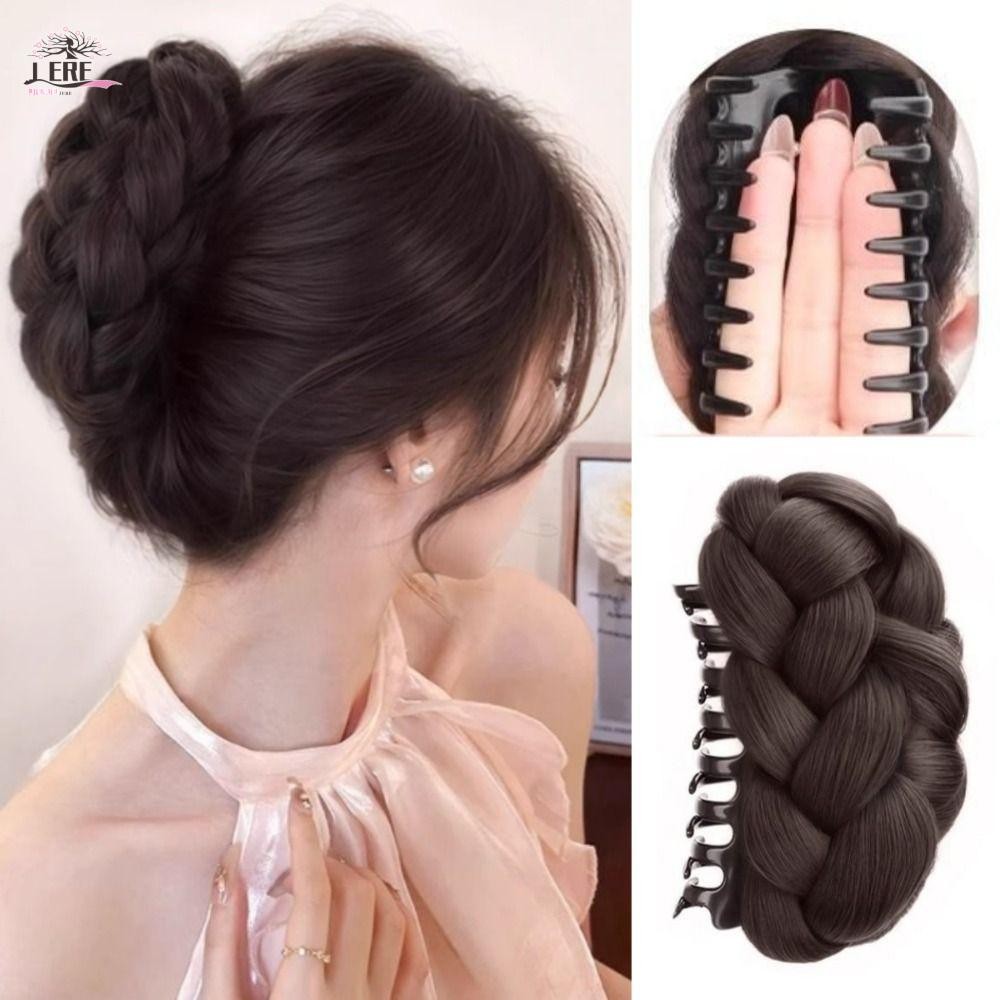 JEREMY1 Twists Pill Head Bun, แป้งทอดสังเคราะห์ดอกไม้ Bun Head วิกผม, เครื่องประดับผม Donut Chignon ธรรมชาติ Fluffy Pan วิกผมกระเป๋าผู้หญิง