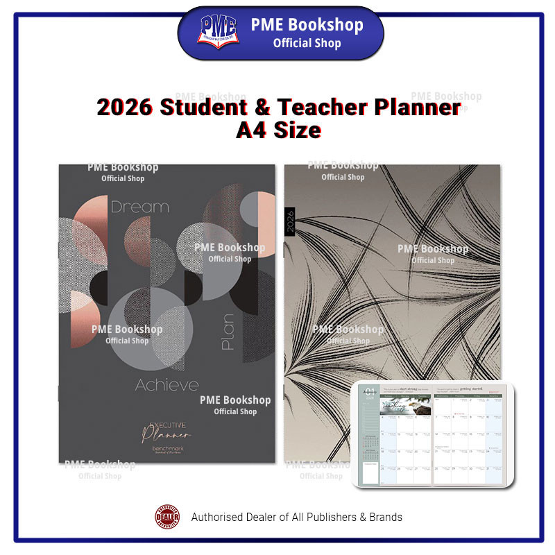 PME Bookshop 2026 Student & Teacher Calendar Planner A4 Goals, Timetable, Study Tracker, Notes (EPA4