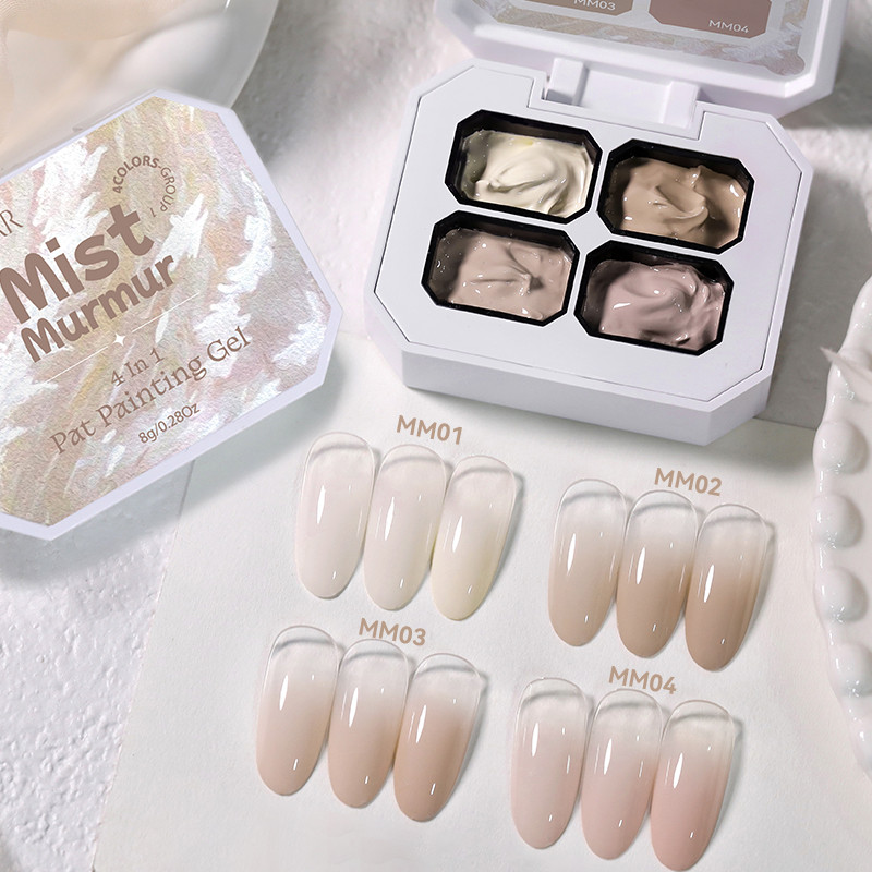 UR SUGAR Mist Murmur Pat จิตรกรรมเจล 4 In 1 เจล UV LED เจลเคลือบเงา Gradient Pat เล็บเจล Palette