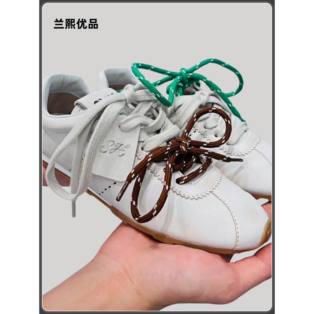 สายเชือกรองเท้า เชือกรองเท้ากลม เชือกรองเท้า เชือกผ้าใบสำหรับรองเท้า MiuMiu และ New Balance 530SL ทำ