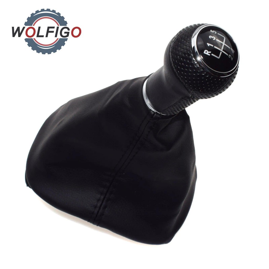 WOLFIGO รถ 5 สปีดเกียร์ Shift Knob สีดําสําหรับ VW Golf 4 Bora Jetta 1998-2005 1J0711113C 1J0 711 11