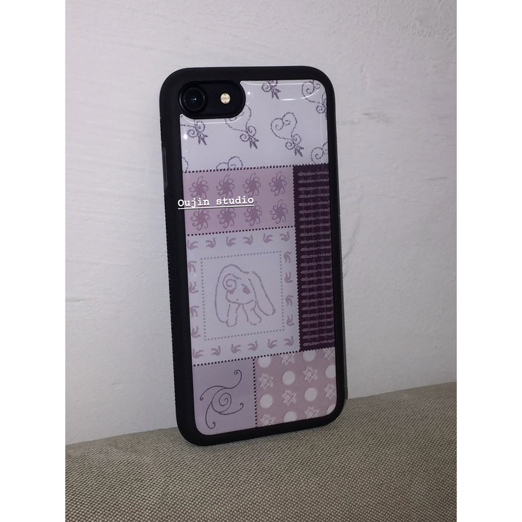 สไตล์เกาหลีสไตล์อินการออกแบบเฉพาะฤดูใบไม้ร่วงฤดูหนาวรูปแบบใหม่ระดับไฮเอนด์ย้อนยุคเย็บแพทช์เชลล์ 17/16/15promax/14 กันกระแทกรวมทุกอย่างขอบขอบขอบสีดําอีพ็อกซี่เคส - รูปที่ 5