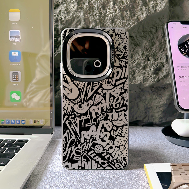 สําหรับ iQOO 13 12 Pro Z10 Turbo Z9 Z9X Neo 10 Pro Neo 9 ที่ไม่ซ้ํากัน Graffiti Micro Matte Hard เคสโทรศัพท์สําหรับ iQOO Z9 Turbo Z8 กันกระแทก iQOO ฝาครอบ