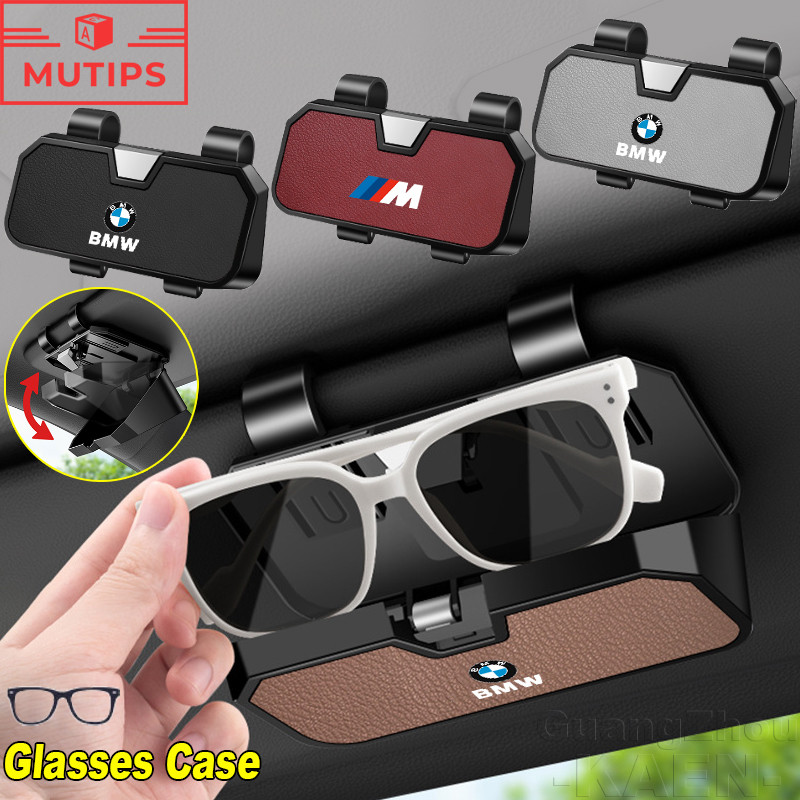 BMW แผงบังแดดรถยนต์ กล่องแว่นตา กล่องเก็บแว่นตากันแดด แว่นตาหนังกล่องป้องกัน ตกแต่งม่านบังแดด สำหรับ
