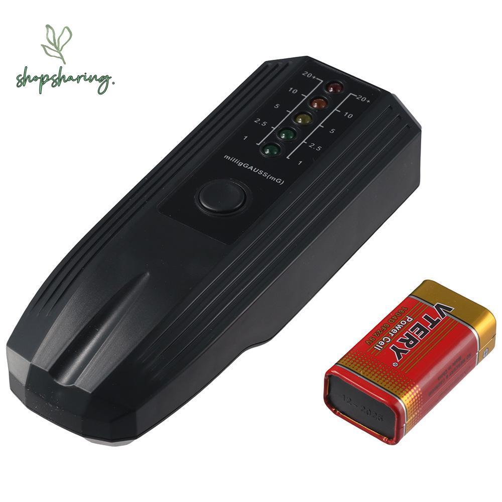 SHOPSHARING EMF Reader, เครื่องวัด EMF ดิจิตอลอัจฉริยะสีดํา, เครื่องวัดเครื่องตรวจจับรังสีความแม่นยํ